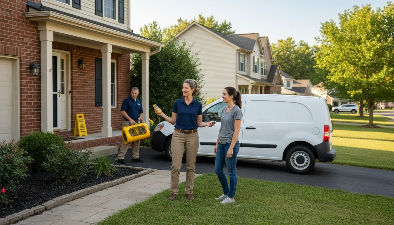 Residential water damage restoration in Eola, IL